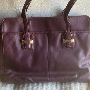 Coach Deep Burgundy Leather Tote.. Vintage Coach Taylor